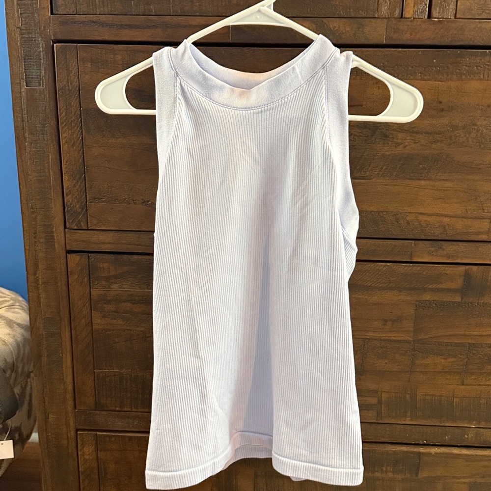 Athleta Soft Blue Ribbed Top